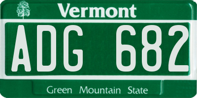 VT license plate ADG682