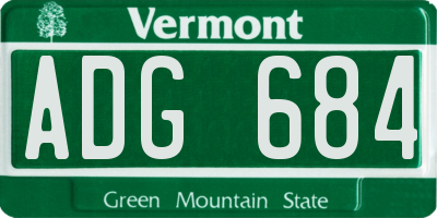 VT license plate ADG684