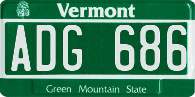 VT license plate ADG686