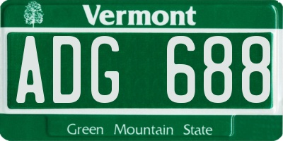 VT license plate ADG688