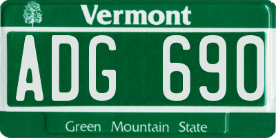 VT license plate ADG690