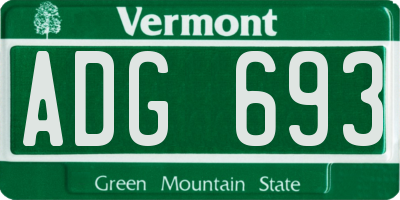 VT license plate ADG693
