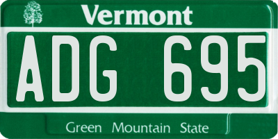 VT license plate ADG695