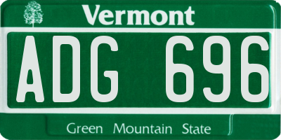 VT license plate ADG696