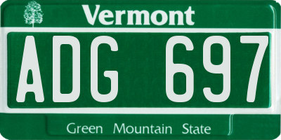 VT license plate ADG697