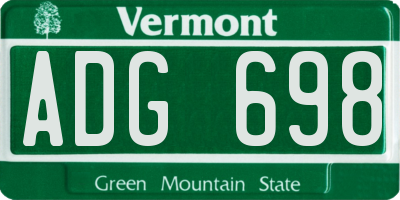VT license plate ADG698