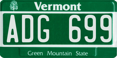 VT license plate ADG699