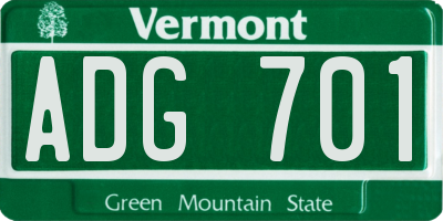 VT license plate ADG701