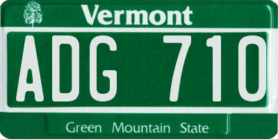 VT license plate ADG710