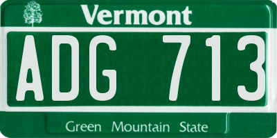 VT license plate ADG713