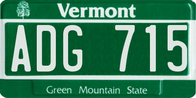 VT license plate ADG715