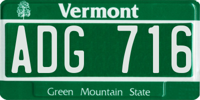 VT license plate ADG716