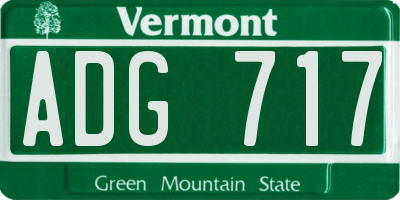 VT license plate ADG717