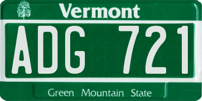 VT license plate ADG721