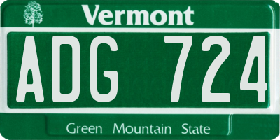 VT license plate ADG724