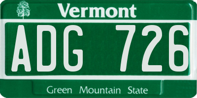 VT license plate ADG726