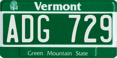 VT license plate ADG729
