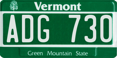 VT license plate ADG730