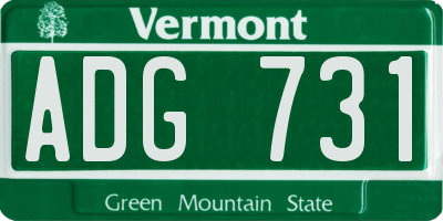 VT license plate ADG731