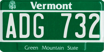 VT license plate ADG732