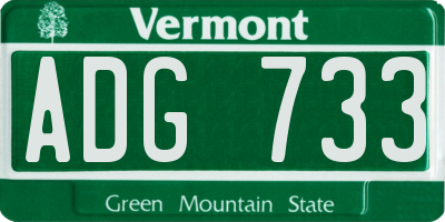 VT license plate ADG733