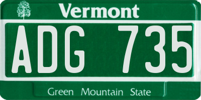 VT license plate ADG735