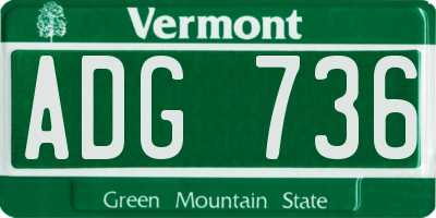 VT license plate ADG736