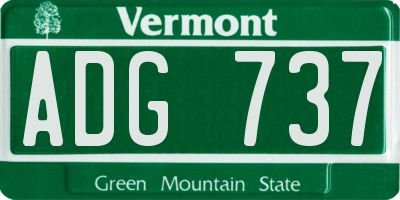 VT license plate ADG737
