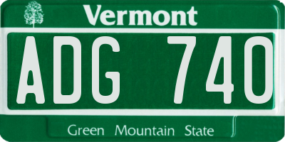 VT license plate ADG740