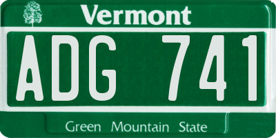 VT license plate ADG741