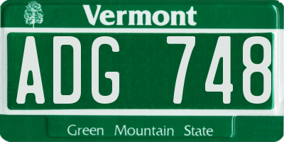 VT license plate ADG748
