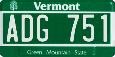 VT license plate ADG751