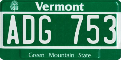 VT license plate ADG753