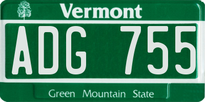 VT license plate ADG755