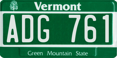 VT license plate ADG761