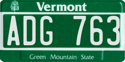 VT license plate ADG763