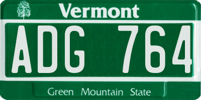 VT license plate ADG764