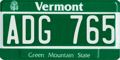 VT license plate ADG765