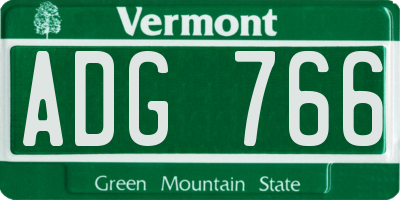 VT license plate ADG766