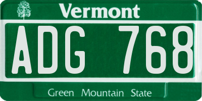 VT license plate ADG768