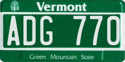 VT license plate ADG770