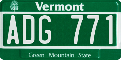 VT license plate ADG771