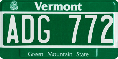 VT license plate ADG772