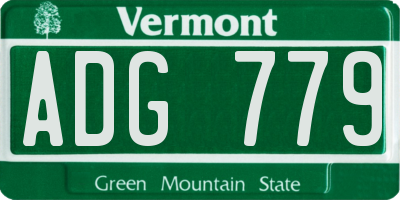 VT license plate ADG779