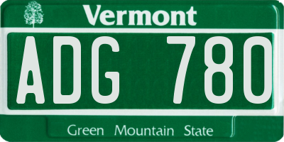 VT license plate ADG780
