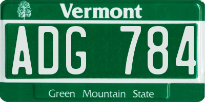 VT license plate ADG784