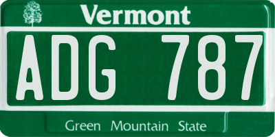 VT license plate ADG787