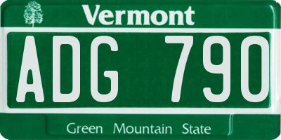 VT license plate ADG790