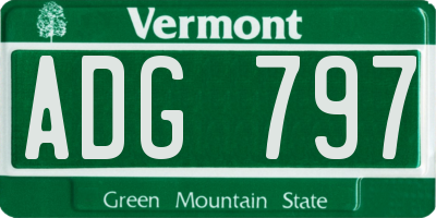 VT license plate ADG797