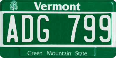 VT license plate ADG799